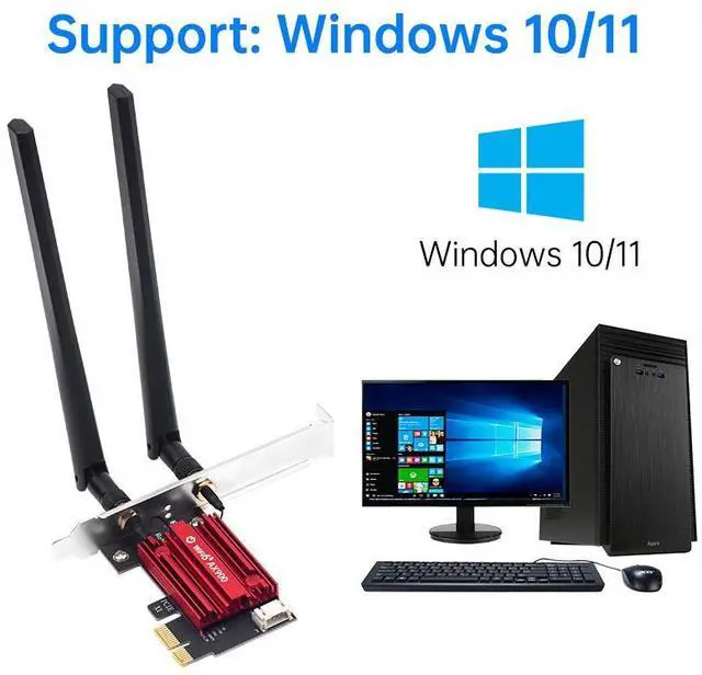 Alt view image 5 of 7 - Fenvi FV-AX900Pro Wi-Fi 6 PCIe Network Card Bluetooth 5.4 Dual Band 900Mbps up to 286Mbps(2.4Ghz),600Mbps(5Ghz),802.11AX with Heat Sink Wireless Adapter For Desktop PC
