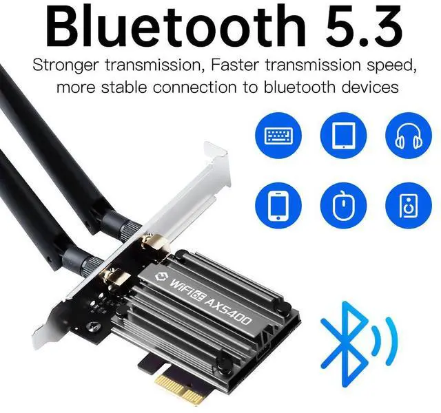 Alt view image 4 of 7 - fenvi WiFi 6E PCIe Wireless Adapter 5400Mbps Bluetooth 5.3 Tri Band 6G/5G/2.4G MT7922 Chipset Network Card Low Latency MU-MIMO for Windows 10/11