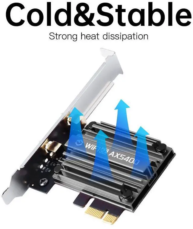 Alt view image 5 of 7 - fenvi WiFi 6E PCIe Wireless Adapter 5400Mbps Bluetooth 5.3 Tri Band 6G/5G/2.4G MT7922 Chipset Network Card Low Latency MU-MIMO for Windows 10/11