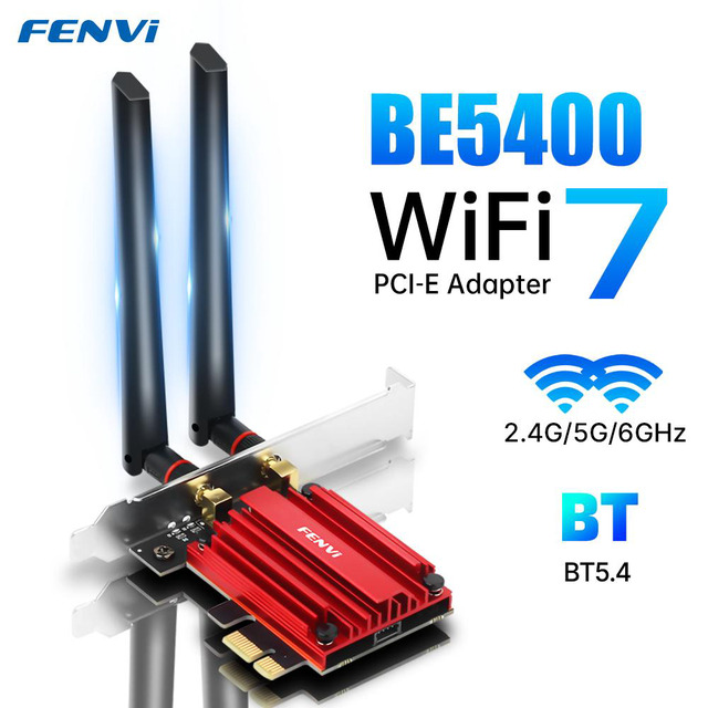 VBESTLIFE Scheda WiFi 7 PCIe RTL8922 Pro – Tri Band 6400Mbps, Antenne 10dBi, BT 5.4, Per Windows 10/11