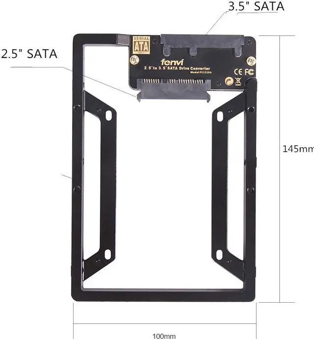 Alt view image 3 of 6 - Fenvi New 2.5" to 3.5" Internal SSD Hard Drive SATA Drive Converter Bracket Adapter Kit W/ Bay Converter adapter + Screws,support Desktop/PC/Mac,Fit Windows /Mac Os