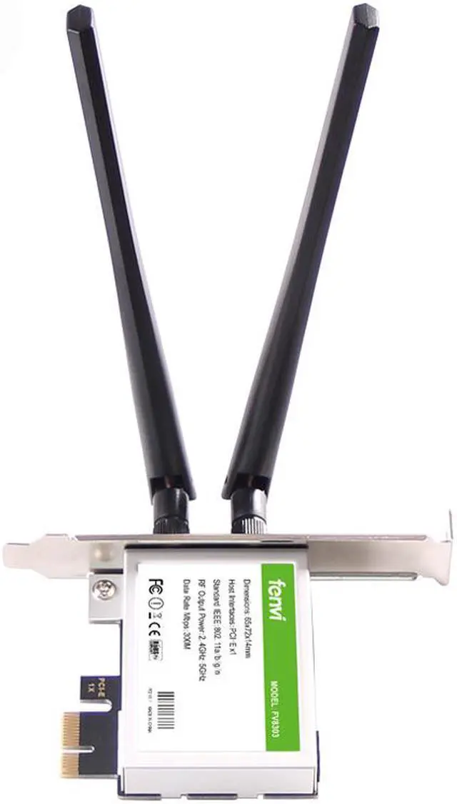 Alt view image 3 of 8 - Fenvi FV8303 Wireless Dual Band N600 PC PCIe Wifi Card Adapter, With Bluetooth 4.0, Up to 300Mbps-5Ghz + 300Mbps-2.4Ghz, IEEE 802.11a/b/g/n, Windows 7/8/10, For PCI Express Desktop, 2x 6DBi Antennas