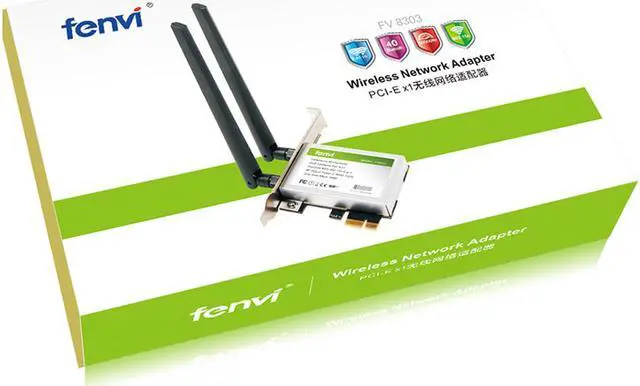 Alt view image 7 of 8 - Fenvi FV8303 Wireless Dual Band N600 PC PCIe Wifi Card Adapter, With Bluetooth 4.0, Up to 300Mbps-5Ghz + 300Mbps-2.4Ghz, IEEE 802.11a/b/g/n, Windows 7/8/10, For PCI Express Desktop, 2x 6DBi Antennas