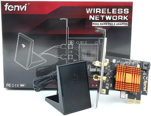 Alt view image 6 of 7 - Fenvi FV-8802 AC1200 Wireless Bluetooth Dual Band PCI Express Wi-Fi Adapter, Up to 867Mbps (5Ghz) + 300Mbps (2.4Ghz), with 802.11ac Intel Wifi Card,Directional Antennna, For Desktop PC, Windows 7/8/10