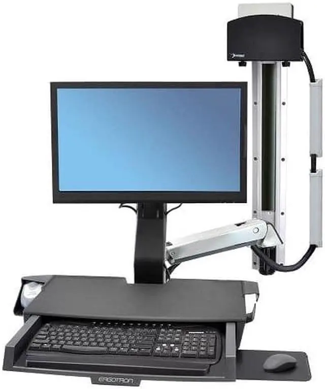 Alt view image 7 of 13 - Ergotron StyleView Sit Stand Combo 18 Lbs. Max Monitor White 45-272-216