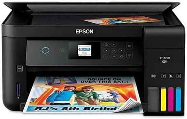 Alt view image 2 of 17 - Epson EcoTank ET-2750 Wireless All-In-One Color Supertank Printer