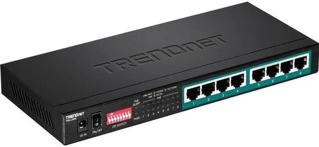 Alt view image 4 of 20 - TRENDnet 8-Port Gigabit Long Range Poe+ Switch, TPE-LG80,65W Poe Budget, Ethernet/Network Switch, Long-Range Poe+ Extends Range Up to 200M (656 ft.), 16 Gbps Switching Capacity, Lifetime Protection
