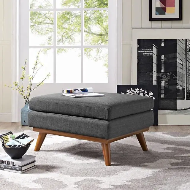 Alt view image 4 of 4 - Engage Upholstered Fabric Ottoman - Gray