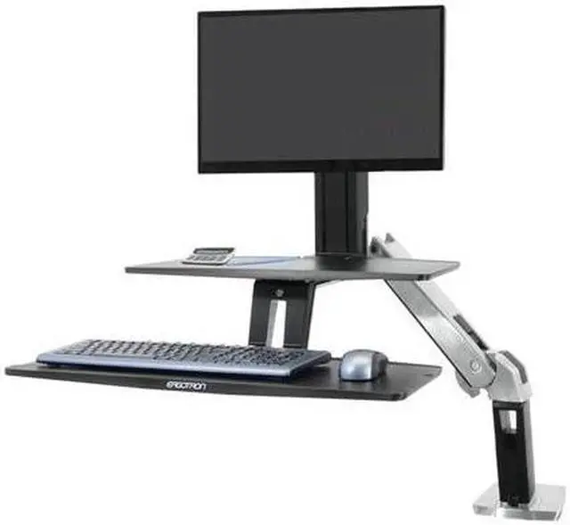 Alt view image 8 of 16 - Ergotron Workfit-a with suspended Keyboard, Single Ld - 24-390-026