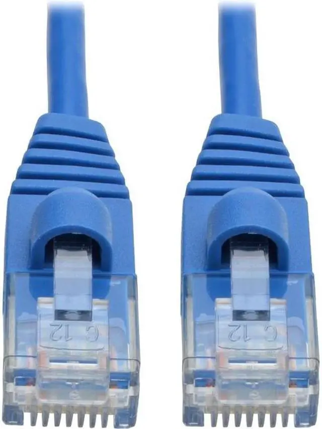 Alt view image 6 of 6 - Tripp Lite Cat6a Gigabit Snagless Molded Slim UTP Patch Cable M/M Blue 1 ft. (N261-S01-BL)