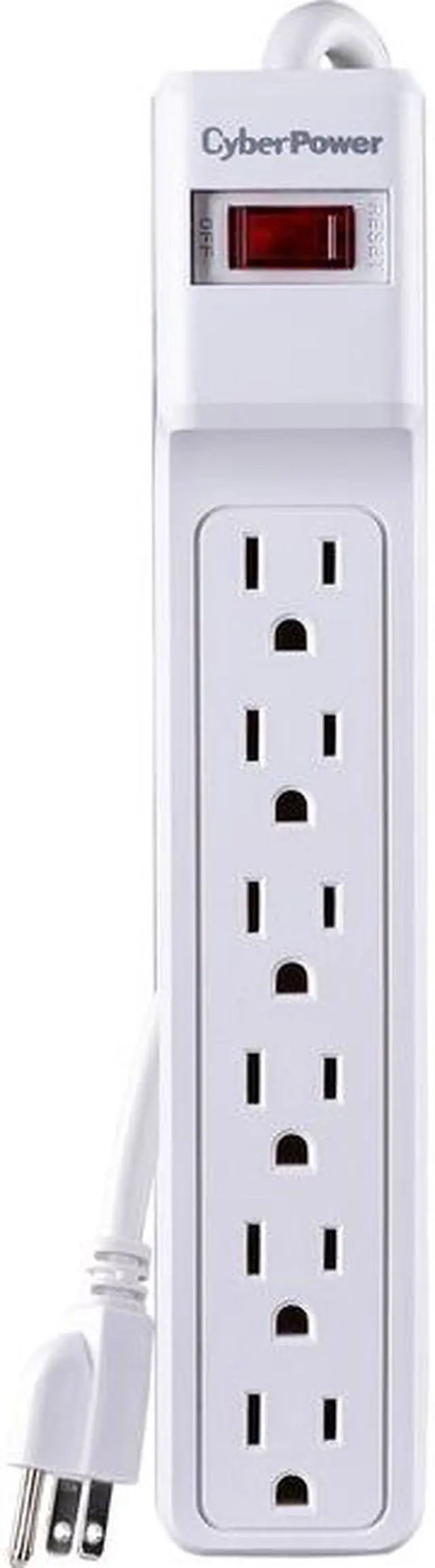 Alt view image 2 of 10 - CyberPower Essential CSB606W 6-Outlet Surge Suppressor Protector
