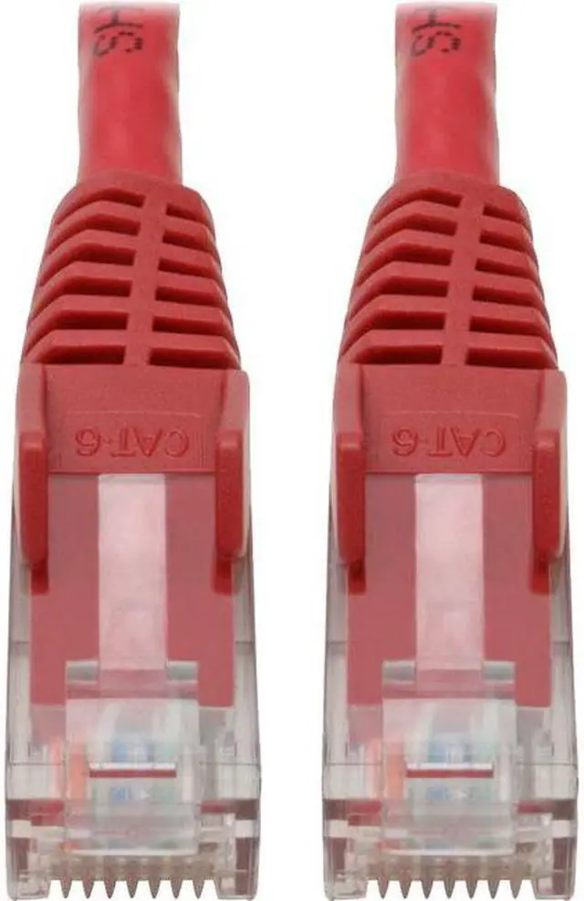 Alt view image 3 of 20 - Tripp Lite N201-06N-RD Premium Cat6 Gigabit Snagless Molded Utp Patch Cable, 24 Awg, 550 Mhz/1 Gbps (Rj45 M/M) , Red, 6 In. - Patch Cable - Rj-45 (M) To Rj-45 (M) - 5.9 In - Utp - Cat 6 - Ieee 802.3A
