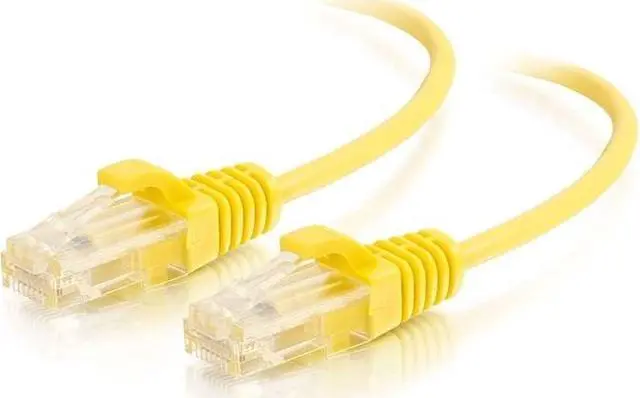 Alt view image 3 of 3 - C2G 01171 Cat6 Slim Cable - Snagless Unshielded Slim Ethernet Network Patch Cable, Yellow (3 Feet, 0.91 Meters)