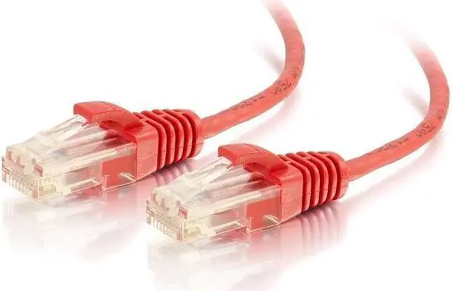 Alt view image 3 of 3 - C2G 01169 Cat6 Slim Cable - Snagless Unshielded Slim Ethernet Network Patch Cable, Red (10 Feet, 3.04 Meters)