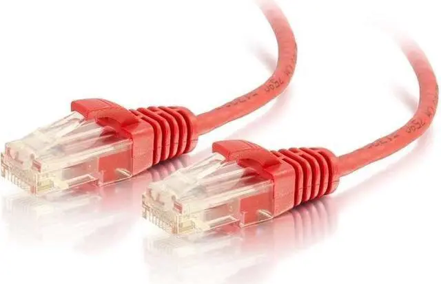 Alt view image 3 of 3 - C2G 01167 Cat6 Slim Cable - Snagless Unshielded Slim Ethernet Network Patch Cable, Red (5 Feet, 1.52 Meters)