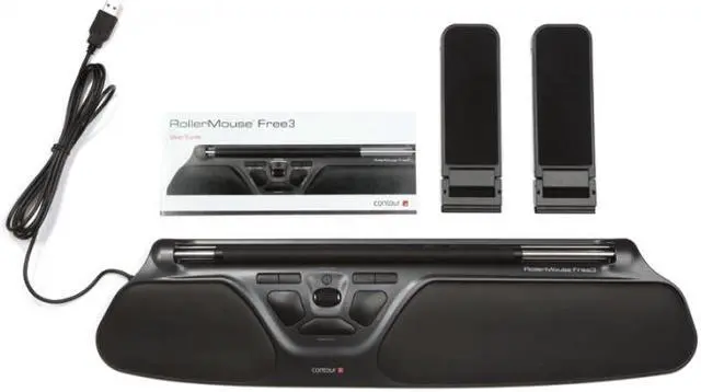 Alt view image 4 of 12 - Contour Design - RM-FREE3-WL - Contour RollerMouse Free3 Mouse - Wireless - Black - USB - 2800 dpi - Scroll Wheel - 8