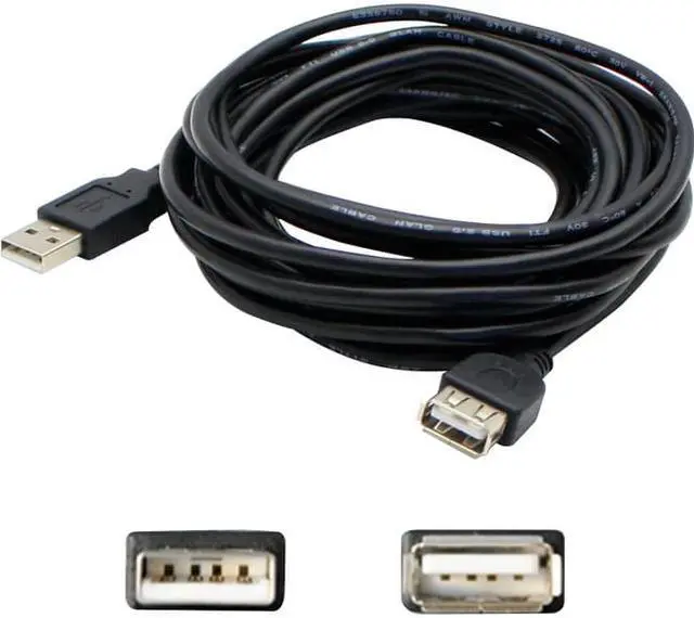 Alt view image 3 of 8 - AddOn USBEXTAA10FB 10ft (3M) Black USB 2.0 A to A Extension Cable
