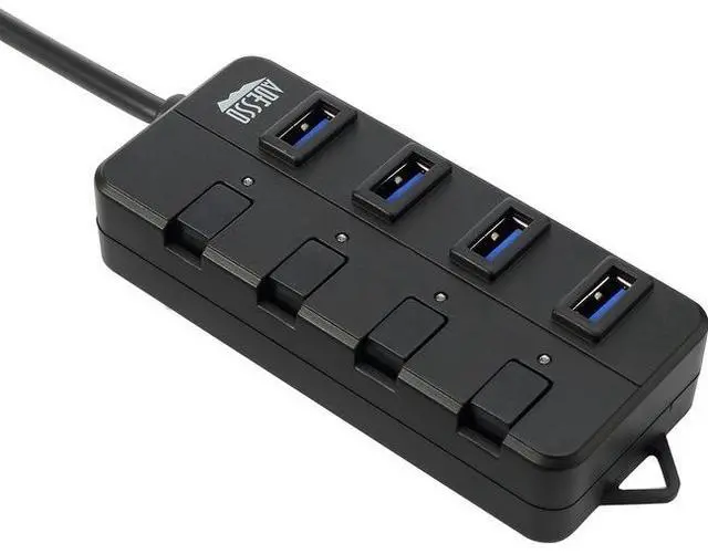 Alt view image 11 of 20 - Adesso AUH-3040 4 Port USB 3.0 Hub with Individual Power Switch
