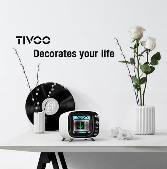 Alt view image 5 of 6 - Divoom Tivoo Portable Bluetooth Speaker LED Clock Smart Alarm Clock Desktop with App Compatible for IOS Android Xiaomi (White)