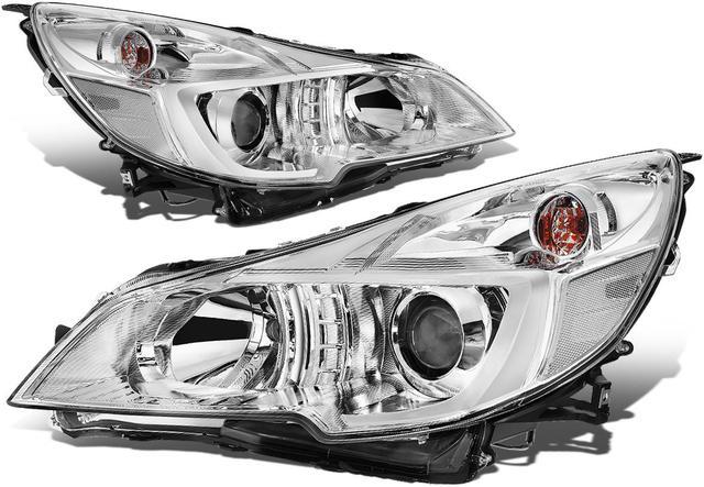 DNA Motoring HL-OH-SLEG13-CH-CL1 For 2010 to 2014 Subaru Outback Legacy  Pair Projector Headlight Chrome Housing Clear Side Headlamps 11 12 13 Left  +