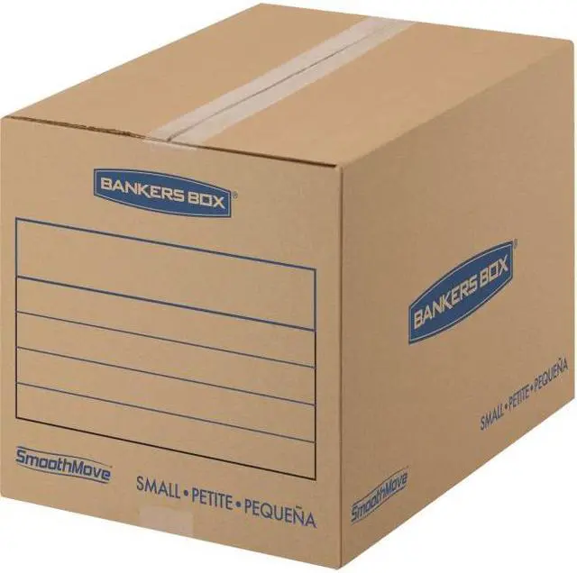 Alt view image 4 of 19 - Fellowes 7713801 Bankers Box SmoothMove Basic Moving Boxes, Small Size, Kraft, Blue, 12"H x 12"W x 16"D - 1 Pack (25 Boxes)