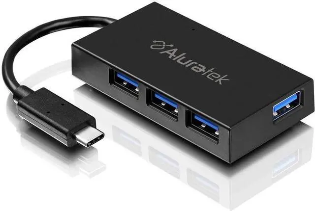 Alt view image 3 of 6 - Aluratek 4-Port USB 3.1 Gen 1 SuperSpeed Type-C, AUHC0304F