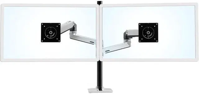 Alt view image 4 of 10 - Ergotron 45-549-026 Lx Dual Stacking Arm Tall Pole - Desk Mount For 2 Lcd Displays - Aluminum, Steel - Polished Aluminum With Black Accents - Screen Size: Up To 40 Inch