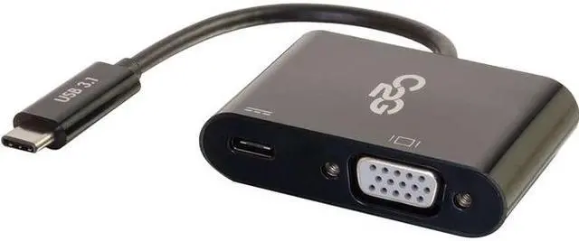 Alt view image 5 of 8 - C2G USB-C TO VGA VIDEO ADAPTER CONVERTER WITH POWER DELIVERY - BLACK - USB TO VG
