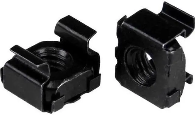 Main image of StarTech.com M6 Cage Nuts - 50 Pack, Black - M6 Mounting Cage Nuts for Server Rack & Cabinet - Cage Nut - Steel - Black - 1 Pack