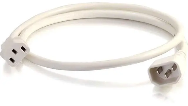 Alt view image 6 of 7 - C2G 17491 18 AWG Power Cord - C14 to C13, White (3 Feet, 0.91 Meters)