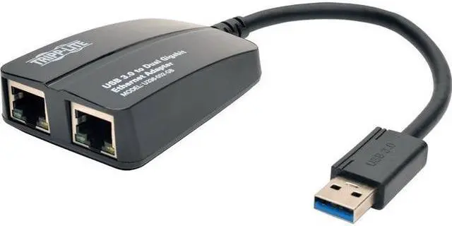 Alt view image 4 of 17 - Tripp Lite U336-002-GB USB 3.0 to Dual Port Gigabit Ethernet Adapter 10/100/1000 Mbps