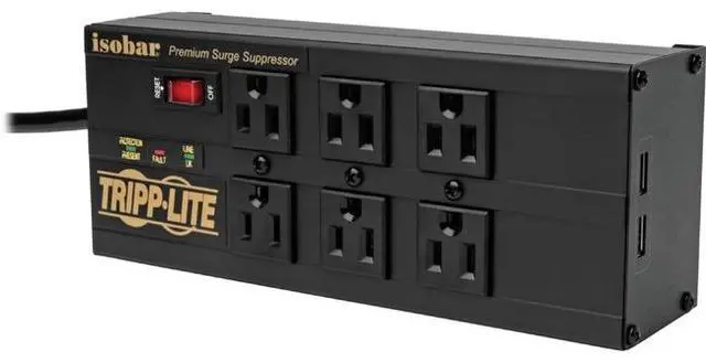 Alt view image 2 of 16 - TRIPP LITE IBAR6ULTRAUSBB 10.0 Feet 6 Outlets 3840 Joules Surge Protector