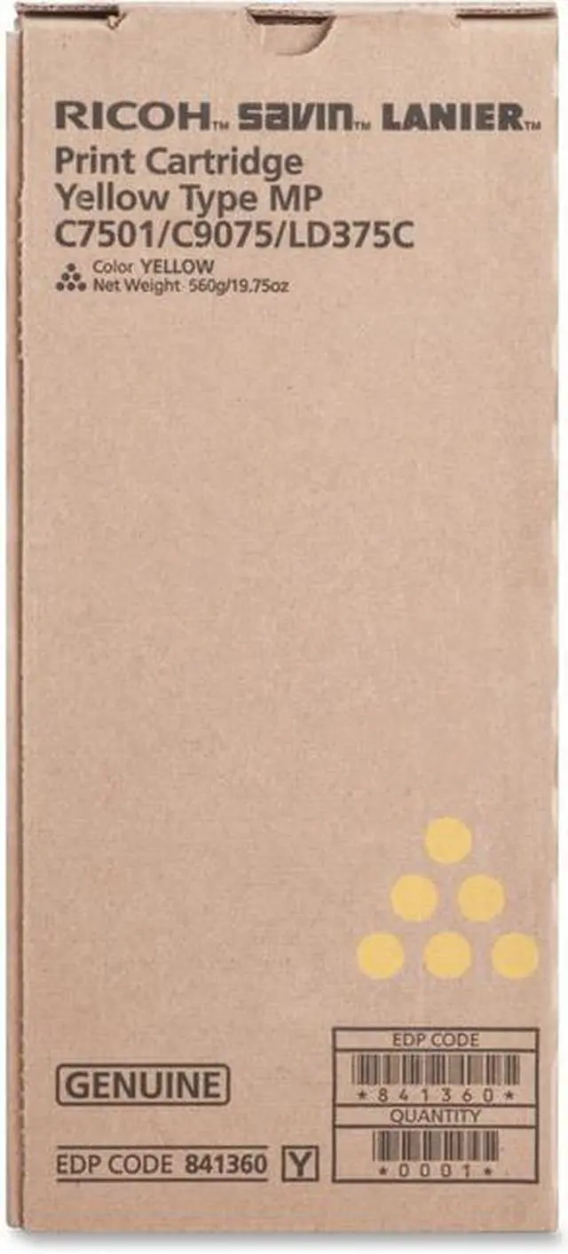 Alt view image 10 of 12 - Ricoh 841360 Toner Cartridge - Yellow
