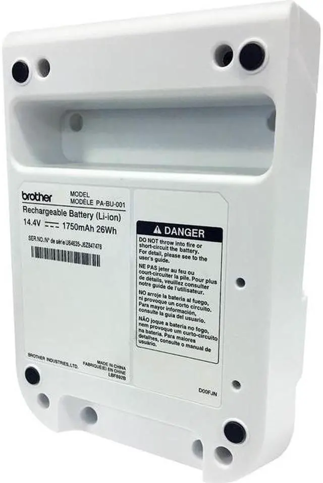 Alt view image 8 of 19 - Brother International - PABU001 - Brother QL-810/820 Rechargeable Battery - For Label Printer - Battery Rechargeable -