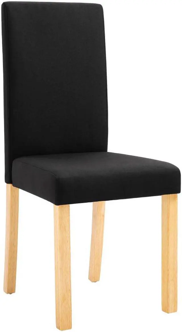 Alt view image 4 of 11 - vidaXL Dining Chairs 2 Pcs Accent Side Chair with Solid Wood Legs Black Fabric