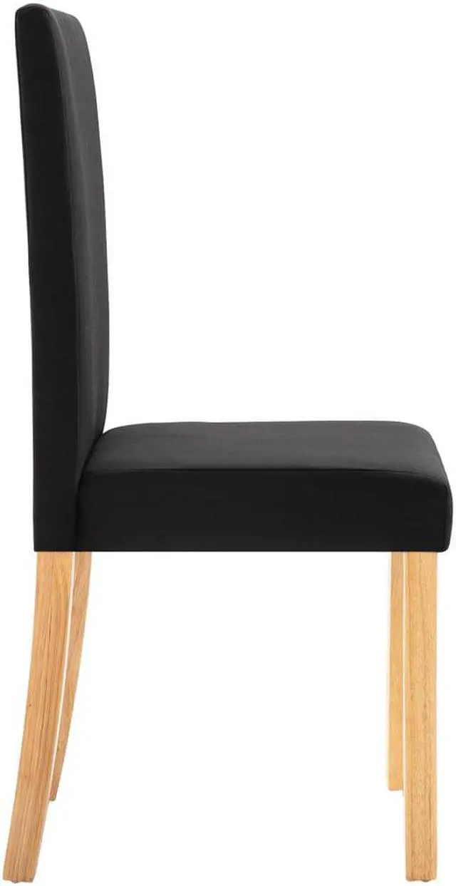 Alt view image 6 of 11 - vidaXL Dining Chairs 2 Pcs Accent Side Chair with Solid Wood Legs Black Fabric