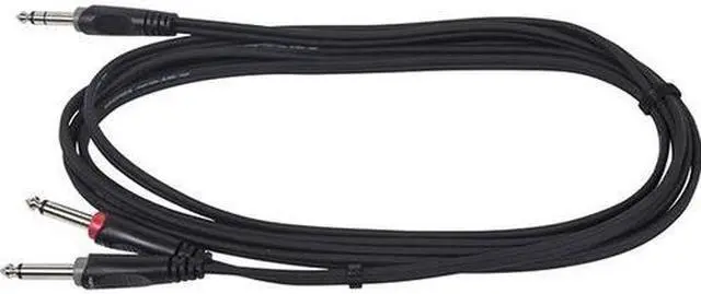 Alt view image 5 of 6 - Monoprice 1/4 Inch TRS Male to two 1/4 Inch TS Male Insert Cable Cord - 10 Feet - Black