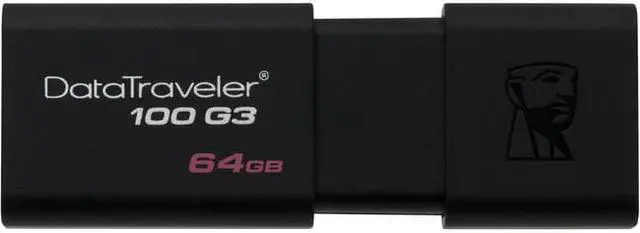 Alt view image 3 of 11 - Kingston 64GB DataTraveler 100 G3 USB 3.0 Flash Drive (DT100G3/64GBCR)