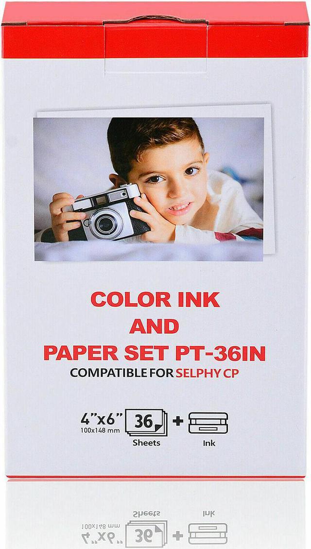 Canon 7737A001 model KP-36IP Print Cartridge, Dye Sublimation Print  Technology, Color Print Color, 36 Page 4 x 6 Print Yield, For use with  CP-100 Photo Printer and CP-200 and CP-300 Card Photo