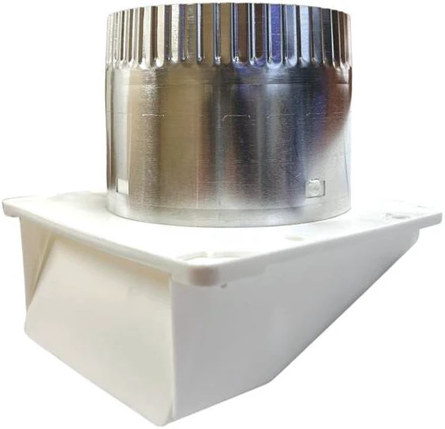Alt view image 4 of 4 - Lambro 143WTP 4-In. White Plastic Under Eave Vent with Weather Damper and Tail Pipe