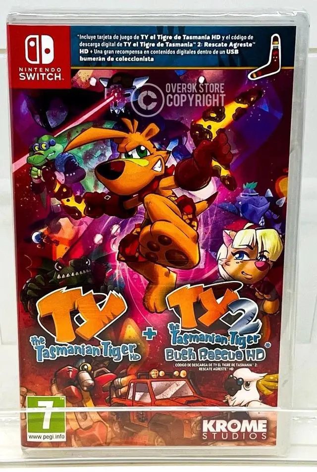 Main image of TY Tasmanian Tiger + Tiger 2  Bush Rescue HD  Switch  New  READ DESCRIPTION