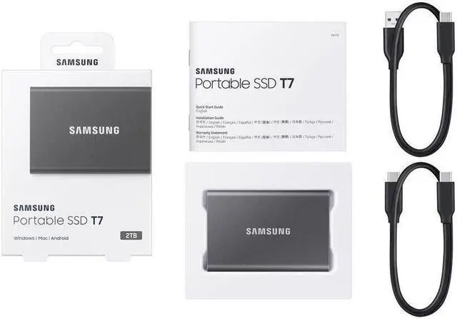 Alt view image 5 of 5 - SAMSUNG T7 Portable SSD 2TB - Up to 1050 MB/s - USB 3.2 External Solid State Dr