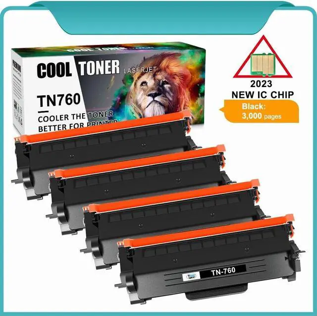 Main image of 4PK TN760 Toner Cartridge for Brother TN730 MFC-L2710DW DCP-L2550DW HL-L2390DW
