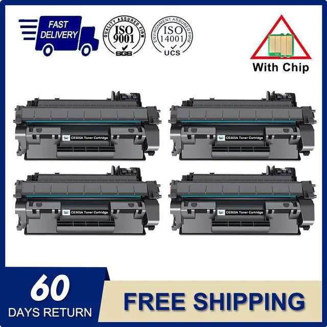 Main image of 4 Pack CE505A Toner Cartridge For HP 05A LaserJet P2035n P2035 P2055dn P2050
