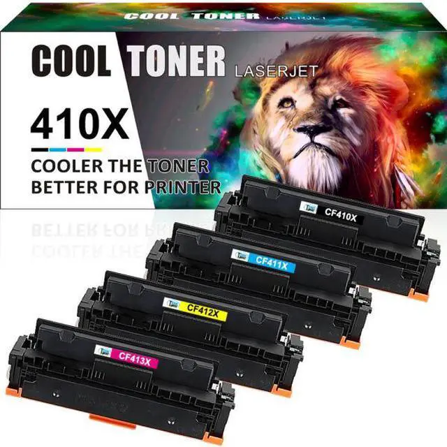 Main image of 4PK KCMY Toner Compatible with HP 410X CF410X LaserJet Pro MFP M477fnw M477fdw M452dn