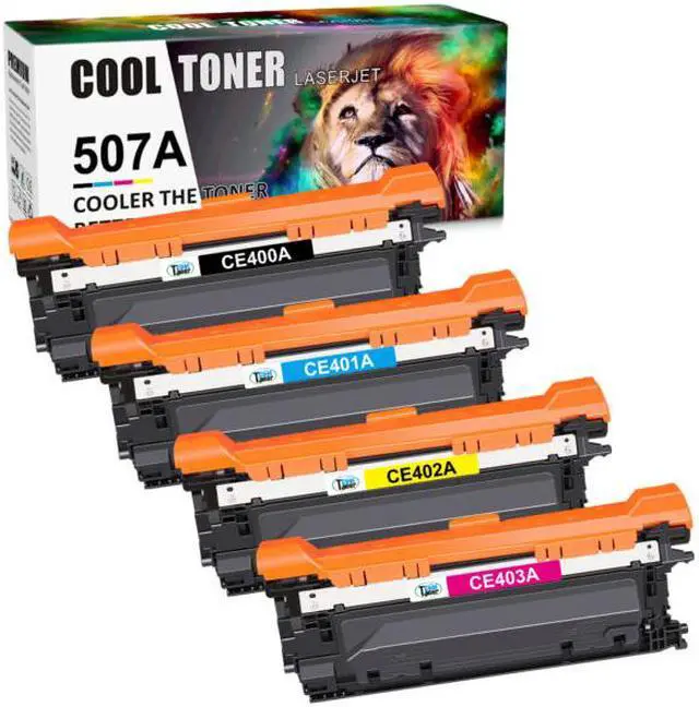 Main image of 4 Pack KCMY Set (1BK+1C+1Y+1M) CE400A Toner Cartridge for HP 507A Color LaserJet 500 M551dn MFP M570 M575