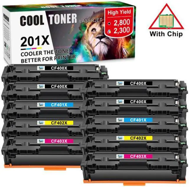 Main image of 10x (4B+1C+1M+1Y) Toner CF400X Compatible With HP 201X LaserJet Pro M252dw MFP M277dw M277n