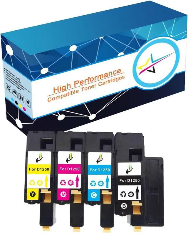 Main image of 4 Color Toner Set Fits Dell #1250 C1760NW C1765NF C1765NFW 1250C 1350cnw 1355cnw