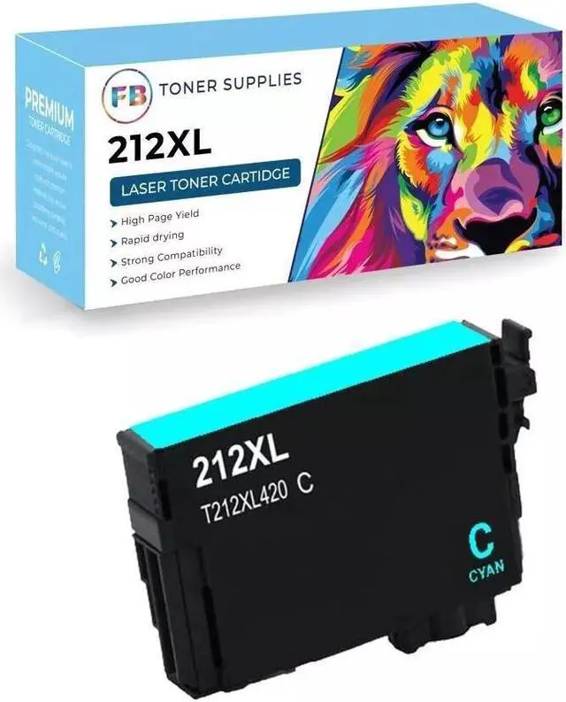 Main image of Replacement Ink Cartridges For Epson 212XL Workforce XP4100 WF-2850 Printer Cyan