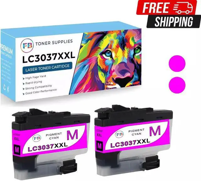 Main image of 2 Pk Magenta Ink Cartridge for Brother LC3037 LC-3037XXL for MFC-J5845DW MFC-J59